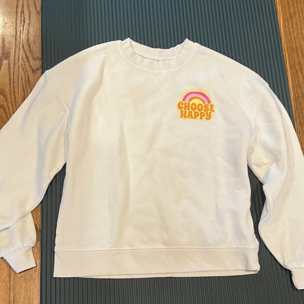 White 'Choose Happy' Sweatshirt